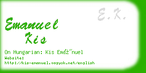 emanuel kis business card
